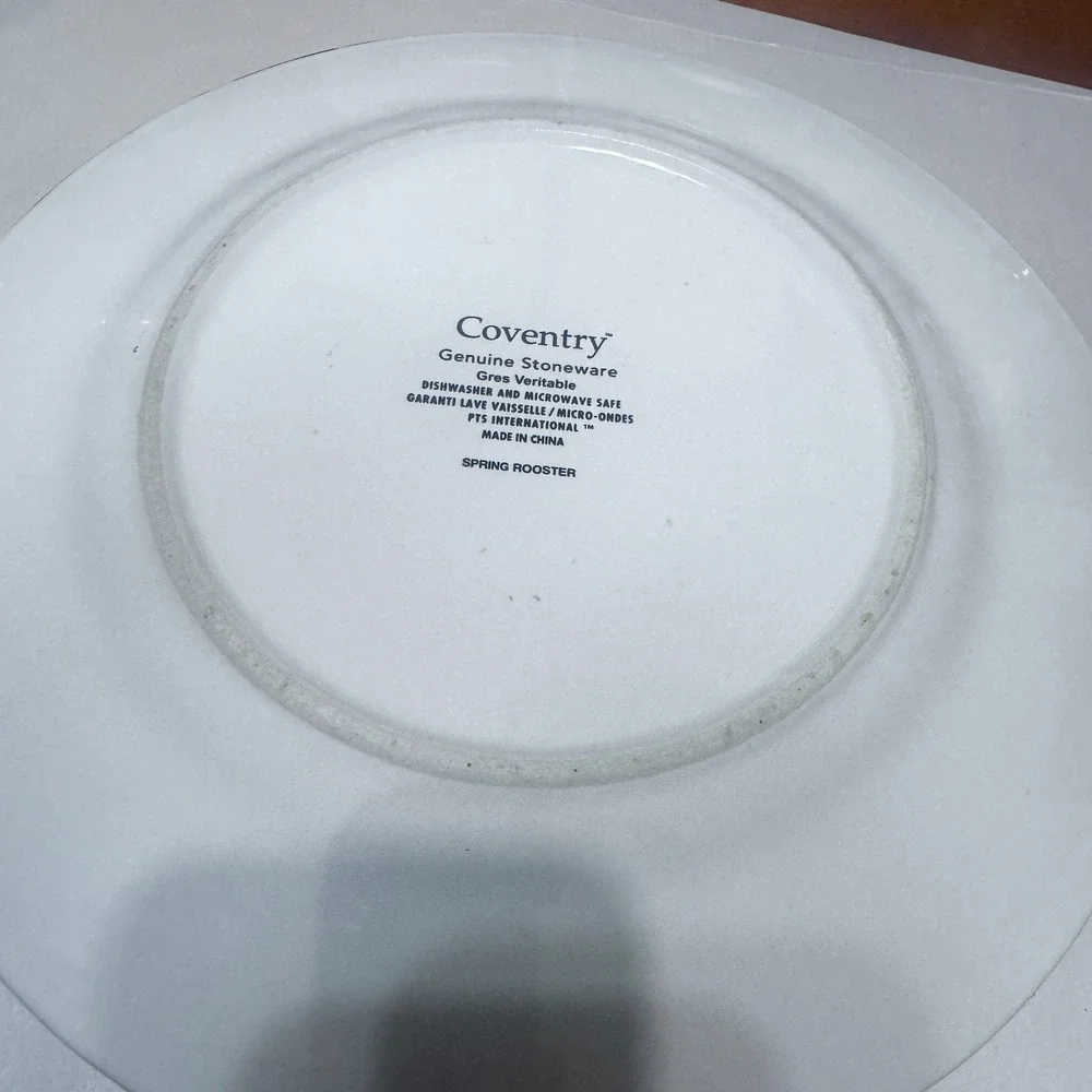 Coventry Spring Rooster Dinner Plate Single Stoneware Farmhouse Floral 10.5